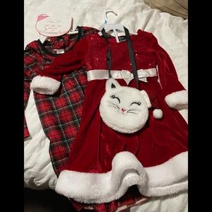 Christmas dress and pajamas bundle. Size 3t